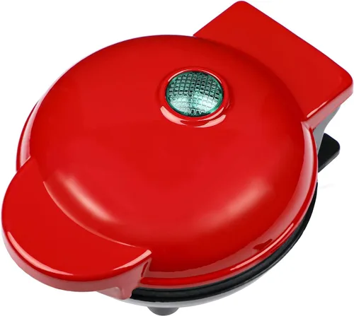 Vista 3 de Mini waflera pequeña con cepillo de aceite, máquina de chaffles antiadherente para hash browns, Keto Chaffles fáciles de limpiar, libre de PFOA, 4