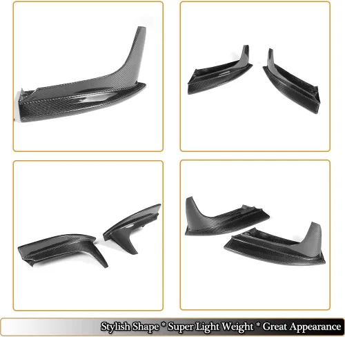 Vista 3 de Divisores de parachoques de fibra de carbono para BMW Serie 1 E82 1M Coupé 2011-2018 Aletas de parachoques Canards salida de fábrica