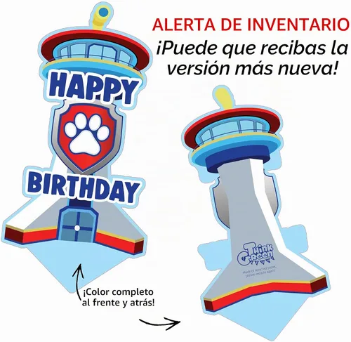 Vista 2 de Decoración personalizada de edad para pastel de cumpleaños para fiestas de niños y niñas de patrulla