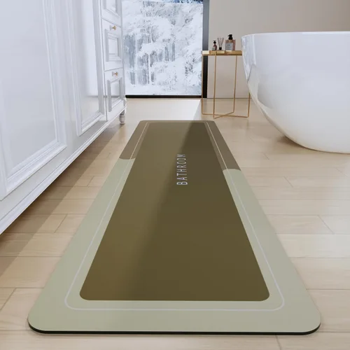 Vista 58 de Tapetes de baño antideslizantes de secado rápido, tapetes de baño de goma súper absorbentes para debajo de la puerta, tapetes de baño para baño, Azul