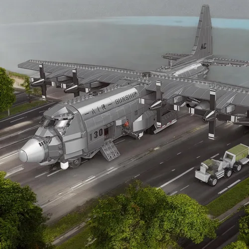 Vista 9 de General Jim's Conjunto de Bloques de Construcción AC-130 Hercules Gunship – 1,713 Piezas – Conjunto Detallado de Ladrillos Modelo de Aeronave