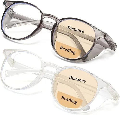 Vista 8 de 2 Pack Bifocal Safety Glasses with Readers Blue Light Blocking Stoggles for Women Men with Industrial Work Protection
