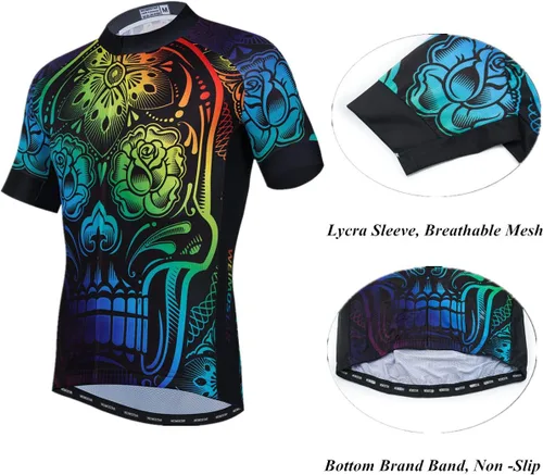 Vista 4 de Cycling Jerseys Men Set, Breathable Bicycle Suit Mountain Bike Clothes Biking Jersey Quick Dry