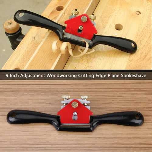 Vista 2 de Cepillo de mano 9 pulgadas Ajuste de carpintería Plano de corte Spokeshave Herramienta de recorte de mano con tornillo