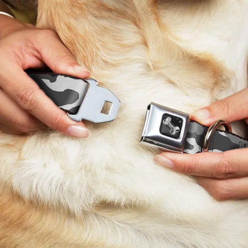 Vista 8 de Buckle-Down Collar de perro con hebilla de cinturón de seguridad, camuflaje blanco, 1.5 pulgadas de ancho, se adapta a cuello de 13-18 pulgadas