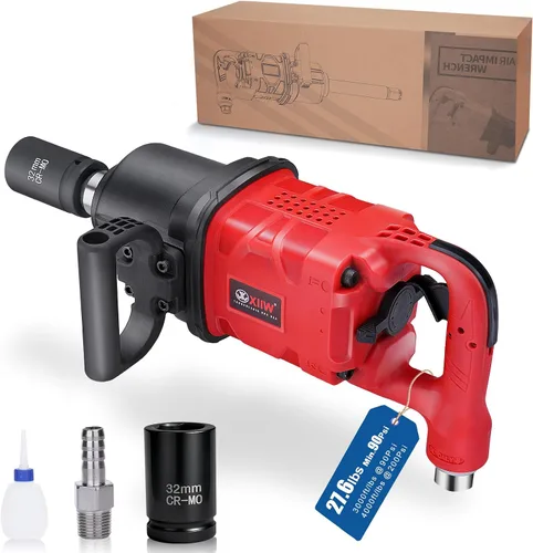 Vista 11 de XIIW Llave de impacto angular de 1/2 pulgada, par máximo de 910 pies-libras, diseño compacto y ligero de 3.63 lb, pistola de aire de impacto mini