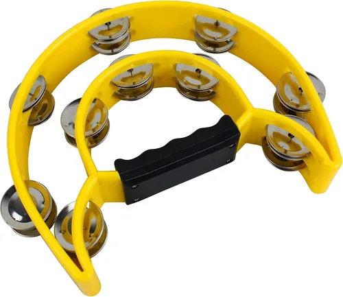 Vista 4 de YMC Pandereta Half Moon Doble Cutaway TAM20-YW - Amarillo