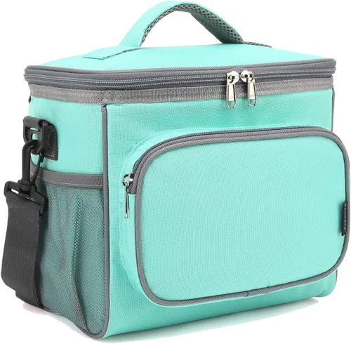 Vista 40 de FlowFly - Lonchera reutilizable con aislante para adultos, grande, para mujeres y hombres, con correa ajustable para el hombro, bolsillo frontal