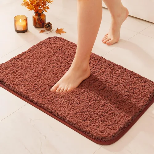 Vista 133 de MIULEE Alfombras de baño negras de microfibra suave y pequeña, 16 x 24