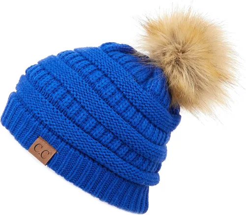 Vista 28 de Gorro unisex liso con pompón y ribete (HAT-43) de C.C Hatsandscarf Exclusives Marfil