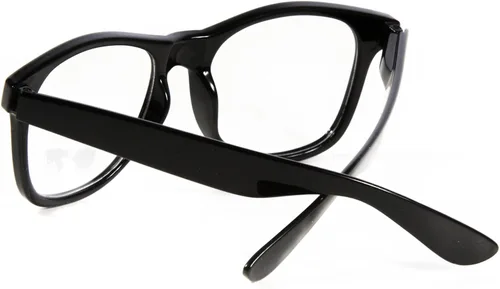 Vista 6 de Goson Lentes transparentes sin receta para mujeres y hombres, anteojos cuadrados para nerd hipster, 2 pares, marco negro y negroamarillo