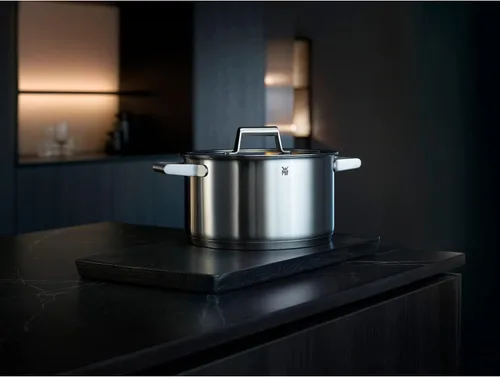 Vista 14 de WMF Comfort Line Advantage - Juego de cacerolas de inducción de 5 piezas con tapa de vidrio, acero inoxidable mate Cromargan, escala, apilable, sin