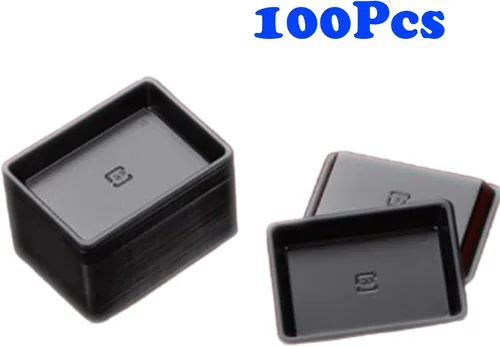 Vista 3 de Paquete de 100 platos de salsa rectangulares, mini platos desechables de postre para inmersión, platos de sopa, platos de soja, condimentos