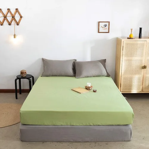 Vista 7 de FCLDESHOP Sábana bajera ajustable de algodón suave de color liso, protector de colchón antideslizante para habitación de huéspedes de hotel