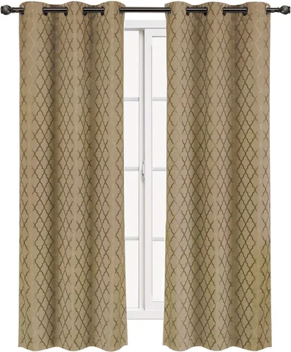 Vista 23 de Panel de cortina para oscurecimiento de ventana, con arandela, en tejido jacquard, paneles en par, juego de 2 paneles de Willow Jacquard