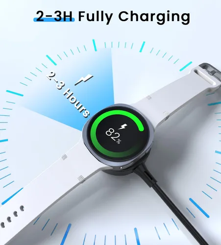 Vista 6 de Paquete de 2 cargadores USB compatibles con Samsung Galaxy Watch 8/8 Classic 7/6/6 Classic/5 Pro/5/4/3/FE/Ultra 2025/2024/Active 1/2 cable de carga