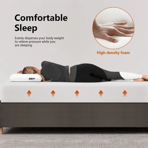 Vista 4 de PayLessHere Colchón King de 10 pulgadas Colchón de espuma viscoelástica con gel de firmeza media Blanco con funda con cremallera lavable
