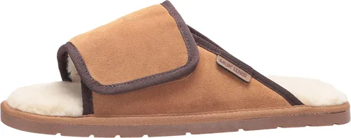 Vista 8 de MUK LUKS Pantuflas con puntera abierta para hombre de cuero