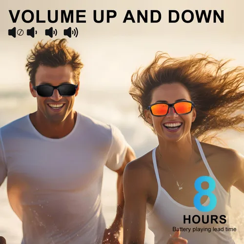 Vista 7 de SKYWAY Gafas de sol deportivas polarizadas inteligentes Bluetooth con audio inalámbrico protección UV para deportes al aire libre, diseño unisex