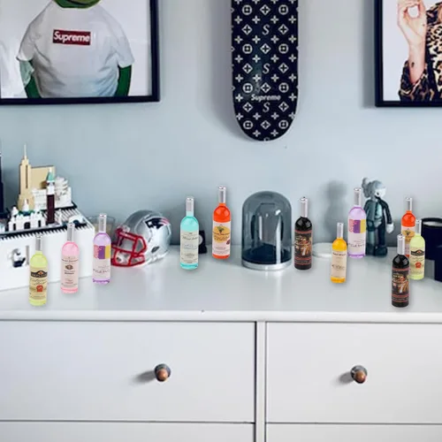 Vista 6 de 20 botellas en miniatura, lindas botellas de vino para casa de muñecas, para hacer mini comida y bebida, accesorios para decoración de casa