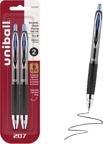 Vista 17 de Uniball™ 207 Bolígrafos de gel, tinta surtida, punta media de 0.03 in, 3 Surtido