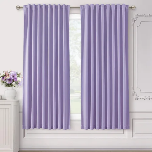 Vista 22 de SHINELAND Cortinas opacas cortas para ventanas de dormitorio, cortinas de baño, 45 pulgadas de largo