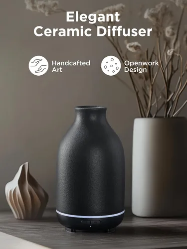 Vista 5 de InnoGear - Difusor de aceite esencial, difusor de piedra cerámica de 150 ml hecho a mano para aromaterapia, humidificador ultrasónico de niebla fría