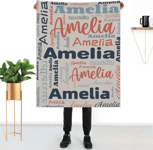 Vista 25 de Mantas personalizadas con nombre para niños, mantas de bebé personalizadas para niñas y niños con nombre, mantas de bebé personalizadas con nombre
