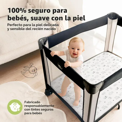 Vista 4 de KeaBabies Pack and Play - Juego de sábanas bajeras para cuna, 2 unidades, color bosque