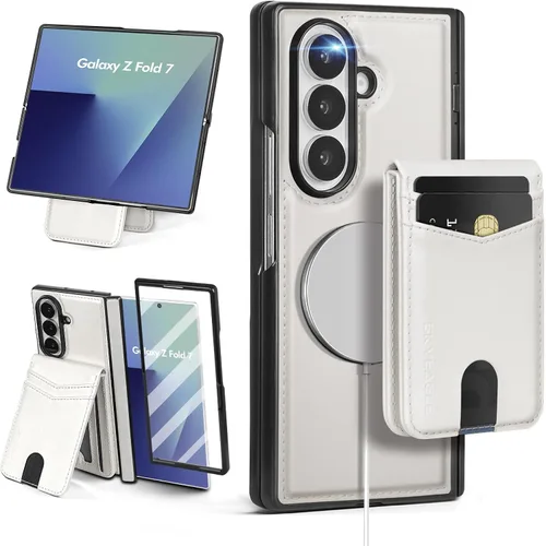 Vista 10 de SkyEagle Funda Cartera magnética desmontable compatible con Magsafe para Samsung Galaxy Z Fold 7 con tarjetero Protector de pantalla integrado