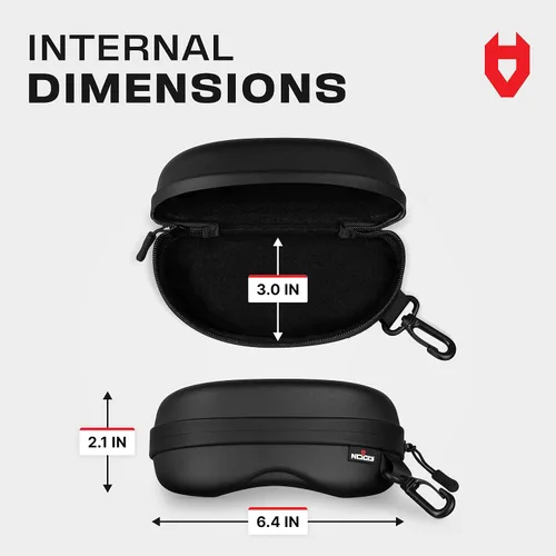 Vista 6 de NoCry - Funda para gafas de seguridad resistente al agua con clip - Soporte grande y resistente para gafas de sol semiduras para hombres y mujeres