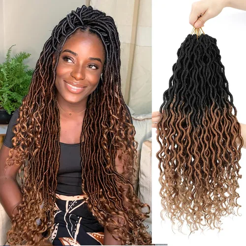Vista 77 de Cabello Corto de Locs Falsos para Crochet Pre-Enrollado 12 Pulgadas 6 Paquetes Cabello de Locs de Diosa para Crochet Locs Falsos Suaves con Puntas