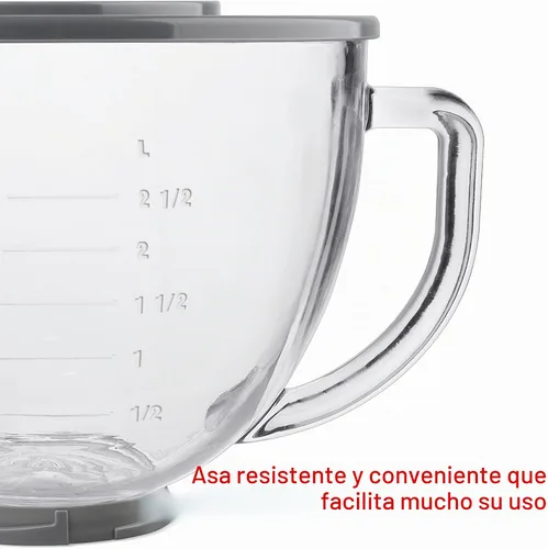 Vista 5 de Cuenco mezclador de vidrio accesorio de 5 cuartos de galón - Compatible con batidoras de pie KitchenAid de 4.5 y 5 cuartos de galón con cabezal