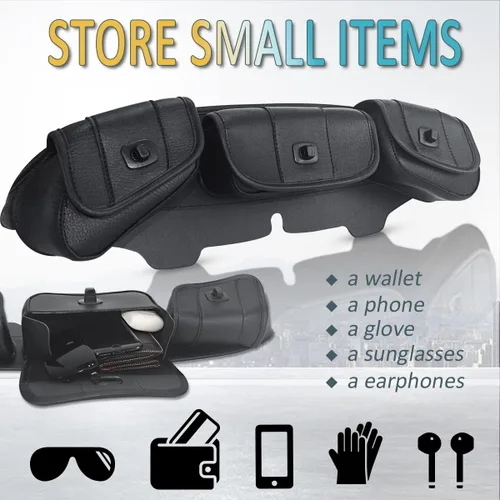 Vista 3 de FOVPLUE Bolsa para Parabrisas, Bolsa de Carenado Batwing de Tres Bolsillos para Harley Electra Glide Street Glide Trike FLHTCU/I FLHTCUTG FLHXXX