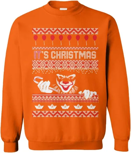 Vista 8 de Tcombo It's Christmas - Sudadera unisex con cuello redondo y payaso espeluznante para Navidad