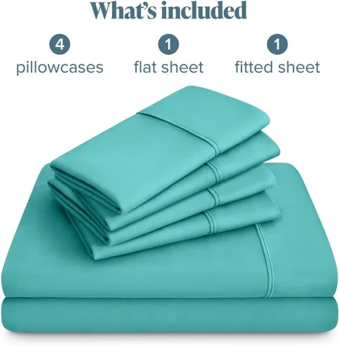 Vista 95 de Bare Home Sheet Set 1800 Ultra-Soft with 2 Pillowcases (Twin XL, Dark Blue)