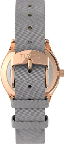 Vista 3 de Timex Reloj Starstruck de 1.260 in para mujer - Caja de oro rosa esfera blanca con correa de cuero gris
