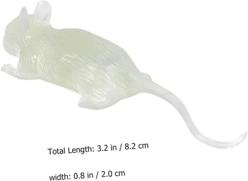 Vista 8 de KOMBIUDA 20 piezas de ratones falsos brillantes y oscuros para Halloween, accesorios difíciles de Halloween, figuras de ratones realistas