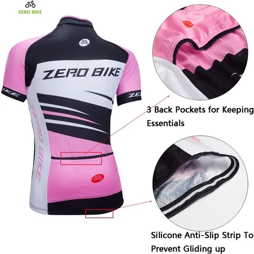 Vista 52 de Jersey de ciclismo para mujer, de manga corta, secado rápido, transpirable, para montaña.