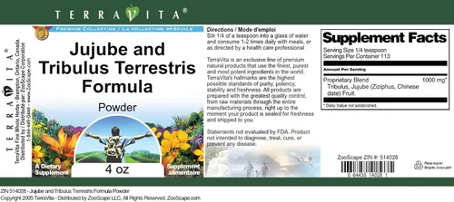 Vista 4 de Jujube y Tribulus Terrestris Fórmula en Polvo (4 oz, ZIN: 514028)
