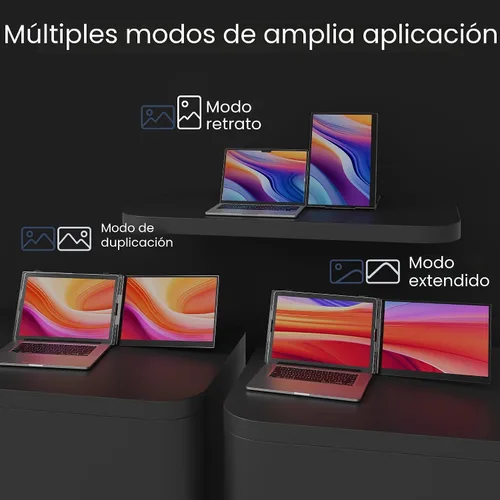 Vista 6 de Extensor de pantalla para laptop, monitor portátil ultrafino de 15.3 pulgadas FHD 1200P 16:10 para laptop, extensor ligero de monitor dual Plug &