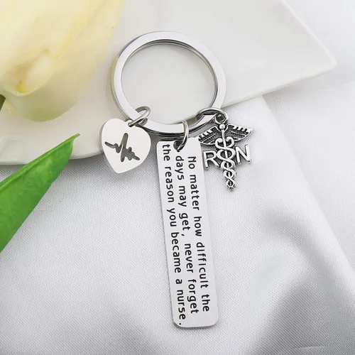 Vista 4 de FUSTMW Regalo para enfermera, llavero de enfermería, regalo de graduación, joyería médica, regalo inspirador para enfermeras