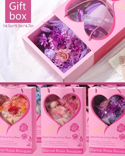 Vista 4 de BestFlower Ramo de flores para el día de la madre, regalos para mamá, ramo de rosas para mujeres, mamá, esposa de hija, flores frescas