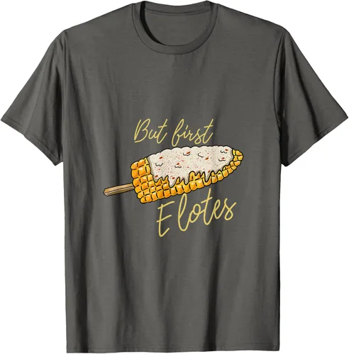 Vista 29 de But First Elotes Corn on the Cob - Camiseta divertida para amantes de la comida mexicana, Negro, S