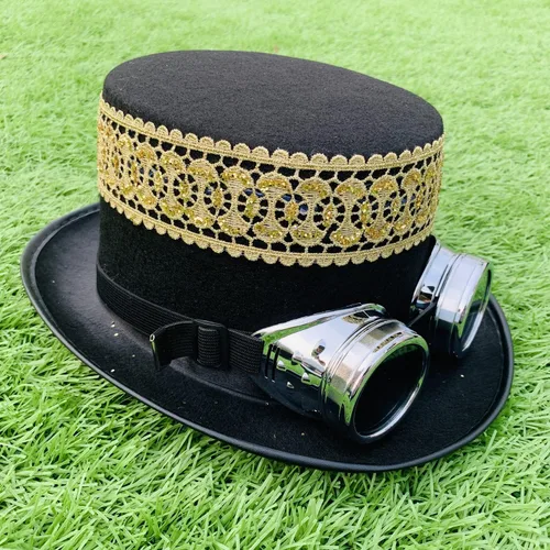 Vista 3 de Steampunk - Sombrero superior con gafas cadenas de encaje 228in