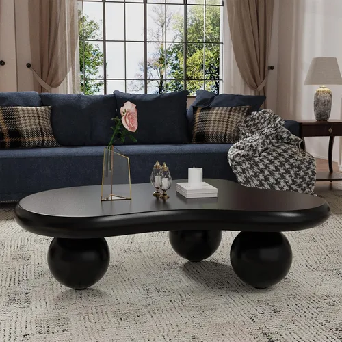 Vista 8 de Mesas de centro en forma de nube, mesa de centro irregular, mesa de centro con diseño moderno en forma de nube, mesas de centro para sala de estar