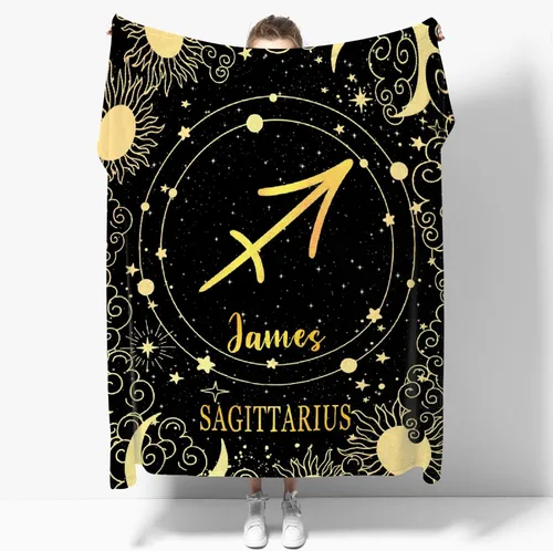 Vista 14 de Manta personalizada de acuario, manta de franela suave con horóscopo, acogedora y ligera para sofá y cama, regalo práctico, unisex, talla XS, 40 x