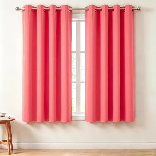 Vista 47 de Diraysid Cortinas opacas beige con ojales para dormitorio, con aislamiento térmico, cortinas de oscurecimiento de habitación, 38 x 54 pulgadas, 2