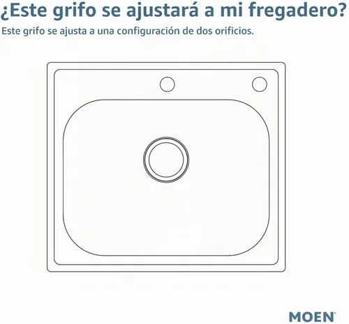 Vista 2 de Moen Grifo de cocina comercial M-DURA cromado con una manija para montaje en pared, 8713
