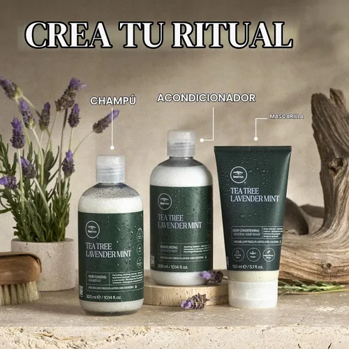 Vista 28 de Tea Tree Mascarilla mineral acondicionador profundo de menta lavanda, hidrata y fortalece, para cabello grueso y seco